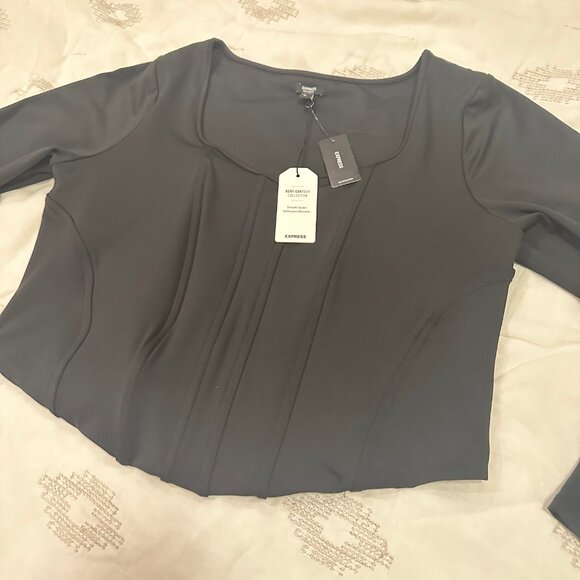 NWT Express Body Contour High Compression Long Sleeve Corset Top - size XL - Picture 3 of 5